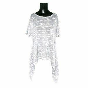 Alga Grey with White Lace Short Sleeve Tunic